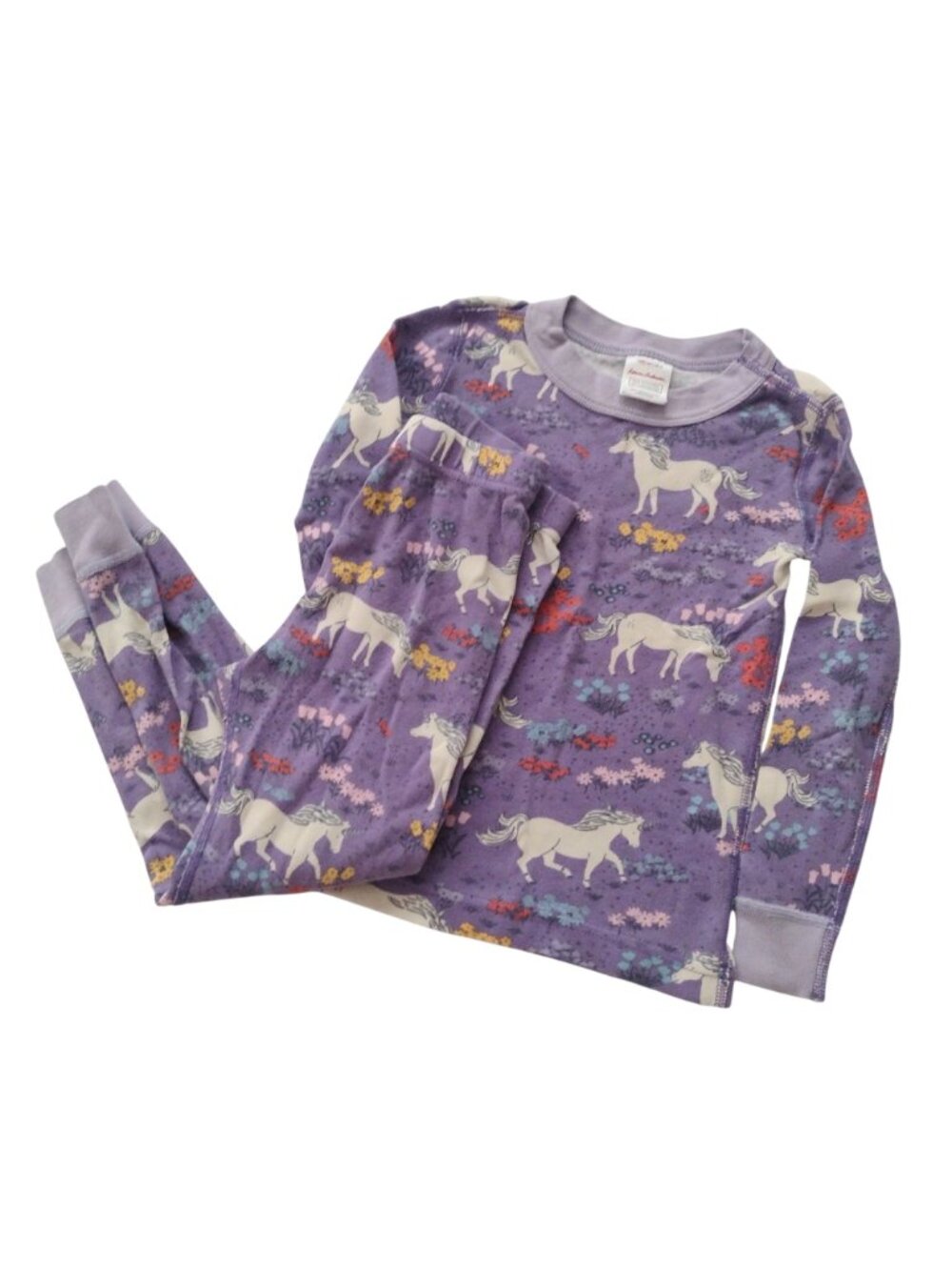 Hanna Andersson Kids Pajamas 4 Purple Unicorn Print Cotton Girls Long Johns - Picture 7 of 7